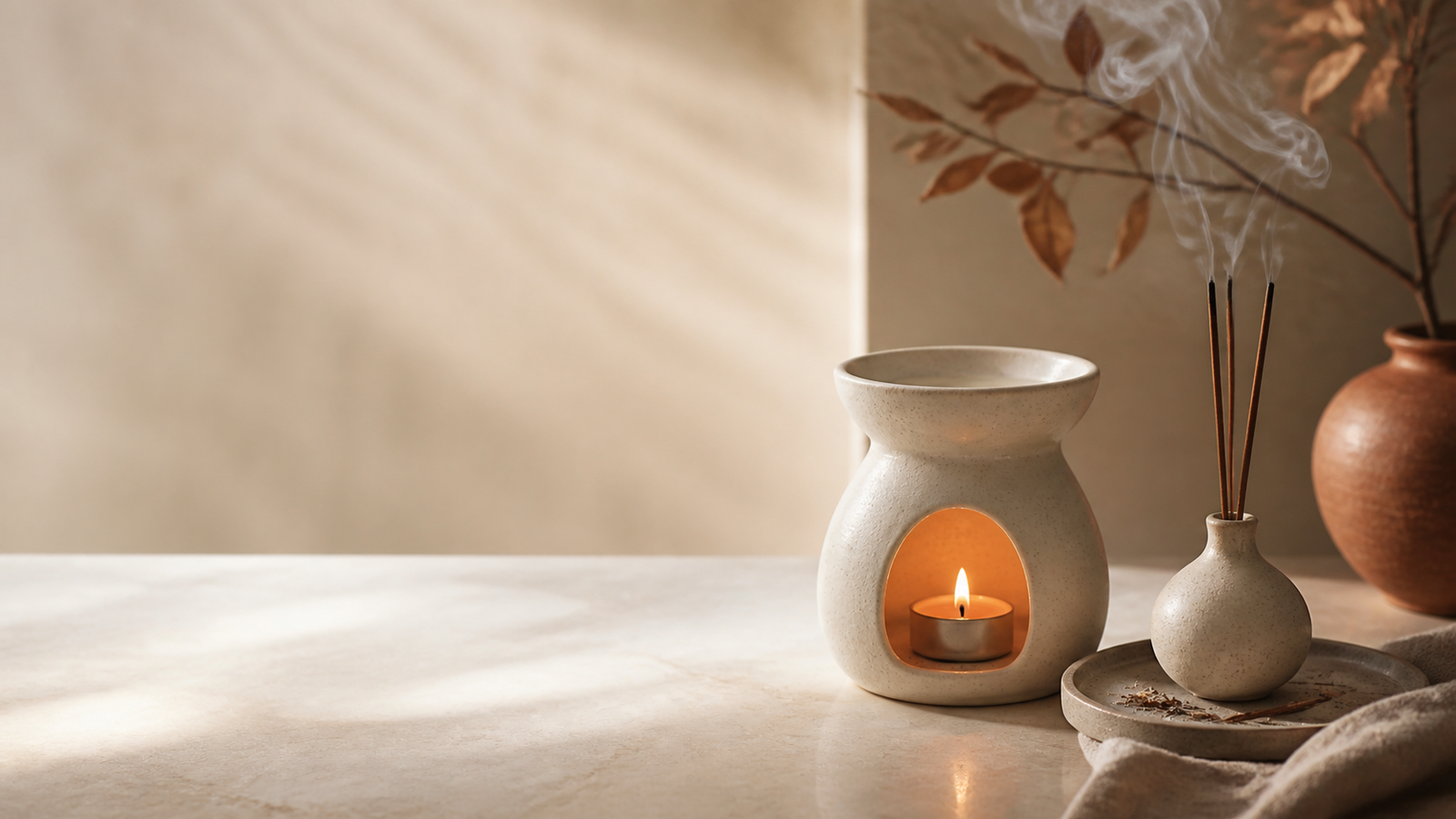 Oil burner and incense product family
