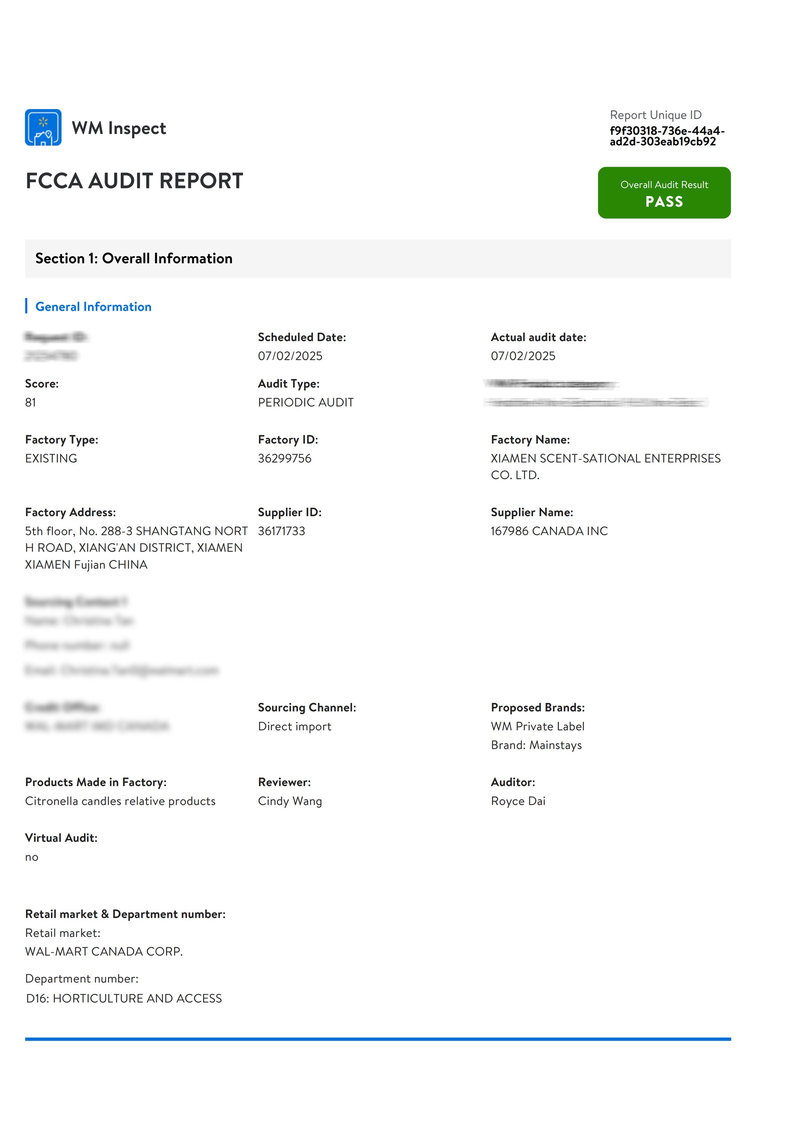 FCCA audit report from the protected Quality archive