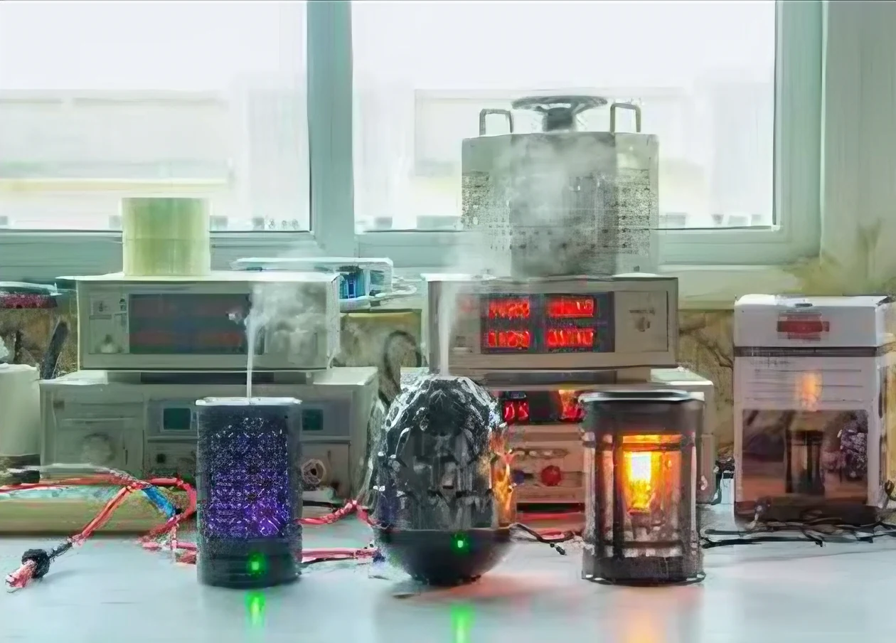 Source photograph of home-fragrance products undergoing a controlled function test